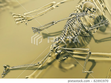 人體骨骼在跑步姿勢中的插圖 人體骨骼在跑步姿勢中的插圖 82891970
