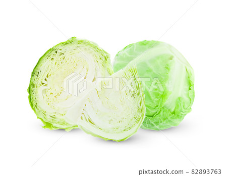 whole green cabbage isolated on white whole green cabbage isolated on white 82893763