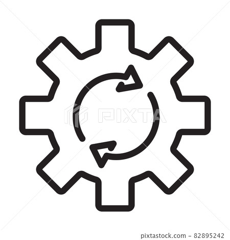 Update system icon vector gear and arrow symbol for graphic design, logo, web site, social media, mobile app, ui illustration Update system icon vector gear and arrow symbol for graphic design, logo, web site, social media, mobile app, ui illustration 82895242