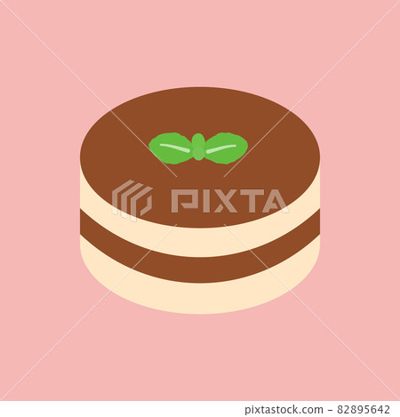 簡單可愛的提拉米蘇插畫 82895642