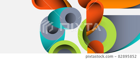 Abstract background. Minimal geometric circles and round style shapes with deep shadow effects. Trendy technology business template for wallpaper banner or background Abstract background. Minimal geometric circles and round style shapes with deep shadow effects. Trendy technology business template for wallpaper banner or background 82895852