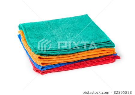 Stack of cleaning rags or towels Stack of cleaning rags or towels 82895858