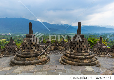 Borobudur Buddist Temple - island Java Indonesia 82895871