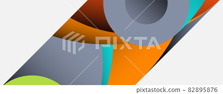 Abstract background. Minimal geometric circles and round style shapes with deep shadow effects. Trendy technology business template for wallpaper banner or background Abstract background. Minimal geometric circles and round style shapes with deep shadow effects. Trendy technology business template for wallpaper banner or background 82895876