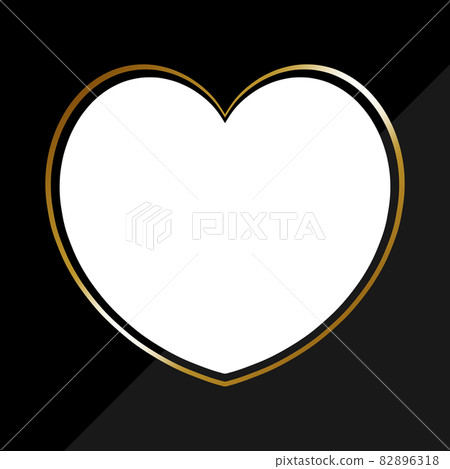 Heart-shaped frame black & gold simple 82896318