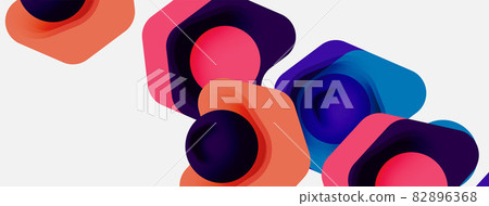 Color arrow shapes on white backdrop. Minimal geometric abstract background. Vector illustration for wallpaper banner background or landing page Color arrow shapes on white backdrop. Minimal geometric abstract background. Vector illustration for wallpaper banner background or landing page 82896368