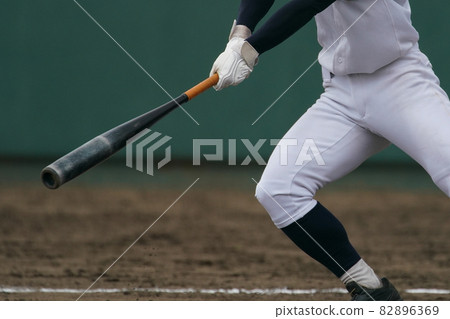 Left batter timing the ball thrown by the pitcher during a baseball game Left batter timing the ball thrown by the pitcher during a baseball game 82896369