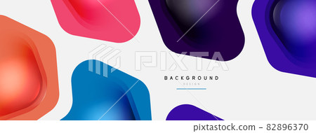 Color arrow shapes on white backdrop. Minimal geometric abstract background. Vector illustration for wallpaper banner background or landing page Color arrow shapes on white backdrop. Minimal geometric abstract background. Vector illustration for wallpaper banner background or landing page 82896370
