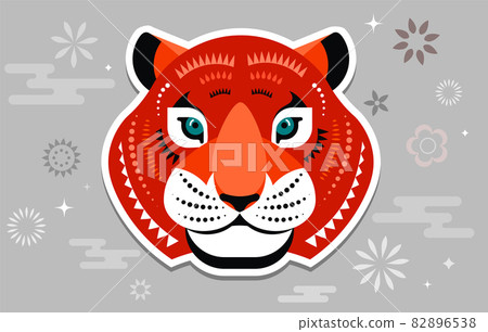 Chinese new year 2022 year of the tiger - Chinese zodiac symbol, Lunar new year concept, modern Chinese new year 2022 year of the tiger - Chinese zodiac symbol, Lunar new year concept, modern 82896538
