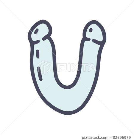 double dildo color vector doodle simple icon double dildo color vector doodle simple icon 82896979