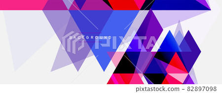Mosaic triangles geometric background. Techno or business concept, pattern for wallpaper, banner, background, landing page 82897098