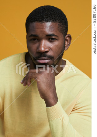 African American Man on Yellow African American Man on Yellow 82897166