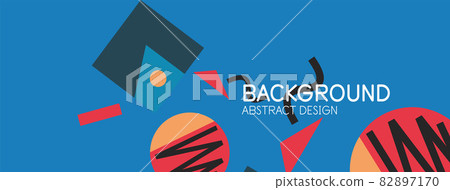 Abstract background. Blocks, lines, triangles, circles composition. Techno or business concept for wallpaper, banner, background, landing page Abstract background. Blocks, lines, triangles, circles composition. Techno or business concept for wallpaper, banner, background, landing page 82897170