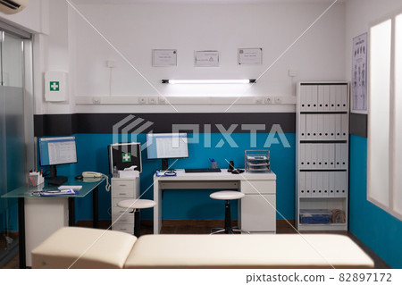 Empty hospital office with nobody in it having modern professional furniture 82897172