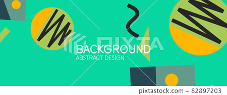 Abstract background. Blocks, lines, triangles, circles composition. Techno or business concept for wallpaper, banner, background, landing page Abstract background. Blocks, lines, triangles, circles composition. Techno or business concept for wallpaper, banner, background, landing page 82897203