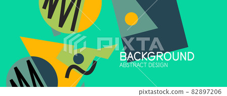 Abstract background with blocks, lines, geometric shapes. Techno or business concept for wallpaper, banner, background, landing page 82897206