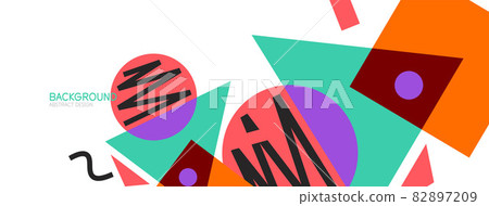Abstract background. Blocks, lines, triangles, circles composition. Techno or business concept for wallpaper, banner, background, landing page Abstract background. Blocks, lines, triangles, circles composition. Techno or business concept for wallpaper, banner, background, landing page 82897209
