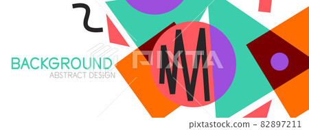 Abstract background. Blocks, lines, triangles, circles composition. Techno or business concept for wallpaper, banner, background, landing page Abstract background. Blocks, lines, triangles, circles composition. Techno or business concept for wallpaper, banner, background, landing page 82897211