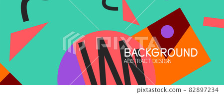 Abstract background. Blocks, lines, triangles, circles composition. Techno or business concept for wallpaper, banner, background, landing page Abstract background. Blocks, lines, triangles, circles composition. Techno or business concept for wallpaper, banner, background, landing page 82897234