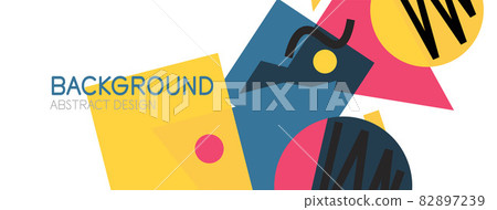 Abstract background with blocks, lines, geometric shapes. Techno or business concept for wallpaper, banner, background, landing page 82897239