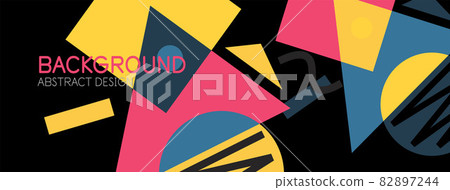 Abstract background with blocks, lines, geometric shapes. Techno or business concept for wallpaper, banner, background, landing page 82897244