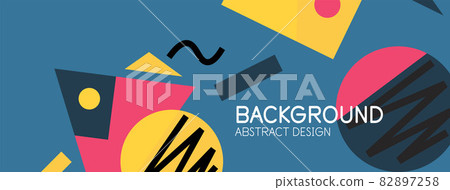 Abstract background with blocks, lines, geometric shapes. Techno or business concept for wallpaper, banner, background, landing page Abstract background with blocks, lines, geometric shapes. Techno or business concept for wallpaper, banner, background, landing page 82897258