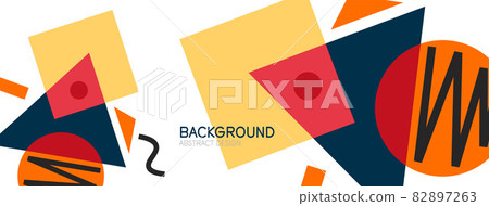 Abstract background. Blocks, lines, triangles, circles composition. Techno or business concept for wallpaper, banner, background, landing page Abstract background. Blocks, lines, triangles, circles composition. Techno or business concept for wallpaper, banner, background, landing page 82897263
