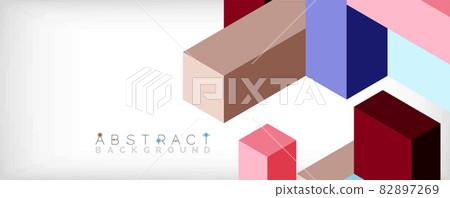 Abstract background. 3d cubes, cubic elements and blocks. Techno or business concept for wallpaper, banner, background, landing page Abstract background. 3d cubes, cubic elements and blocks. Techno or business concept for wallpaper, banner, background, landing page 82897269