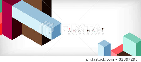 Abstract background. 3d cubes, cubic elements and blocks. Techno or business concept for wallpaper, banner, background, landing page Abstract background. 3d cubes, cubic elements and blocks. Techno or business concept for wallpaper, banner, background, landing page 82897295