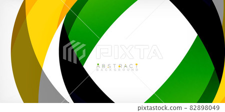 Color circle shapes, minimal geometric background. Trendy dynamic composition. Vector Illustration For Wallpaper, Banner, Background, Landing Page Color circle shapes, minimal geometric background. Trendy dynamic composition. Vector Illustration For Wallpaper, Banner, Background, Landing Page 82898049