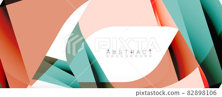 Geometric abstract background - multicolored abstract shapes on white. Vector Illustration For Wallpaper, Banner, Background, Landing Page 82898106