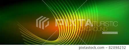 Dark abstract background with glowing neon circles. Trendy layout template for business or technology presentation, internet poster or web brochure cover, wallpaper Dark abstract background with glowing neon circles. Trendy layout template for business or technology presentation, internet poster or web brochure cover, wallpaper 82898232