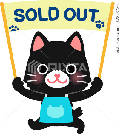 A cat in an apron with the SOLD OUT flag A cat in an apron with the SOLD OUT flag 82898786