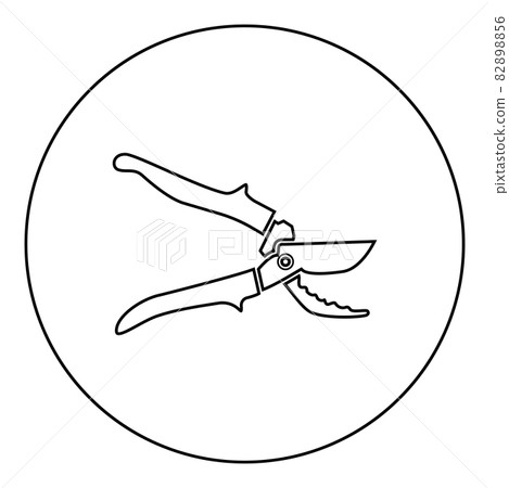 Secateur garden pruner pruning shears Clippers Hand scissors Manual cutting icon in circle round black color vector illustration solid outline style image Secateur garden pruner pruning shears Clippers Hand scissors Manual cutting icon in circle round black color vector illustration solid outline style image 82898856