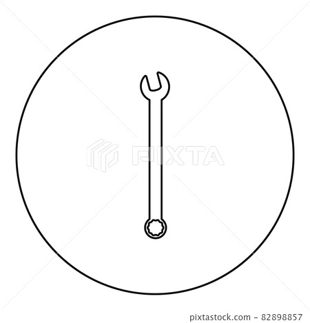 Wrench hexagon Spanner Hand tool Mechanic engineer instrument icon in circle round black color vector illustration solid outline style image Wrench hexagon Spanner Hand tool Mechanic engineer instrument icon in circle round black color vector illustration solid outline style image 82898857