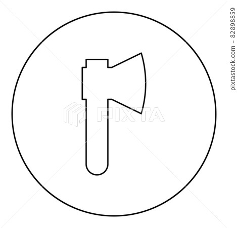 Ax Axe icon in circle round black color vector illustration solid outline style image Ax Axe icon in circle round black color vector illustration solid outline style image 82898859