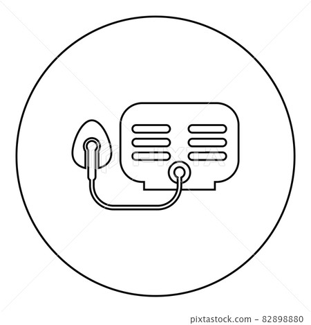 Inhaler Nebulizer Medical aerosol equipment icon in circle round black color vector illustration solid outline style image 82898880