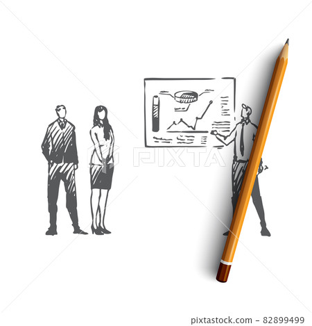 Business, presentation, seminar, board, meeting concept. Hand drawn isolated vector. Business, presentation, seminar, board, meeting concept. Hand drawn isolated vector. 82899499