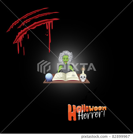 Halloween Horror word logo with witch character Halloween Horror word logo with witch character 82899967