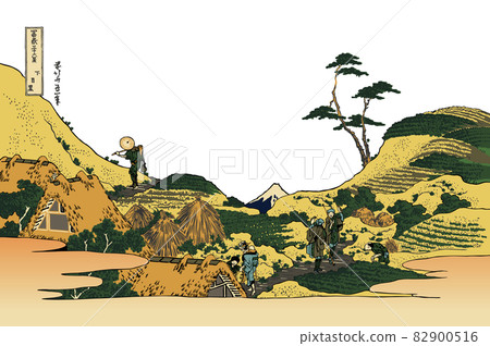 Katsushika Hokusai image Shimomeguro White background with title Katsushika Hokusai image Shimomeguro White background with title 82900516