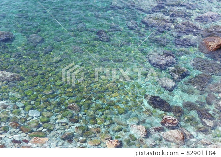 Higashiizu coast, sea color, stone beach, Koganezaki Higashiizu coast, sea color, stone beach, Koganezaki 82901184