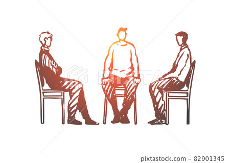 People, psychologist, problem, therapy concept. Hand drawn isolated vector. People, psychologist, problem, therapy concept. Hand drawn isolated vector. 82901345