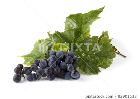 Wine grape and leaves isolated on white Wine grape and leaves isolated on white 82901538