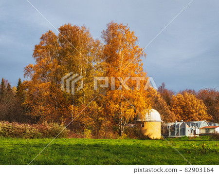 Autumn landscape and Astronomical Pulkovo observatory in St.Petersburg, Russia. Autumn landscape and Astronomical Pulkovo observatory in St.Petersburg, Russia. 82903164