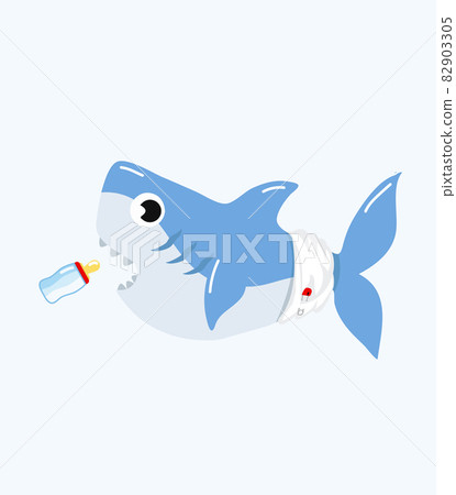 Cute baby Vivid shark vector 82903305