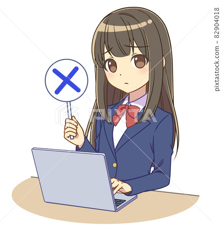 操作個人電腦的西裝外套女孩 82904018