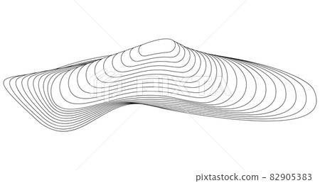 Wavy linear monochrome procedural terrain. Striped digital extraterrestrial landscape. Trendy wireframe cybernetic mountain. Modern illustration. Element of design. Wavy linear monochrome procedural terrain. Striped digital extraterrestrial landscape. Trendy wireframe cybernetic mountain. Modern illustration. Element of design. 82905383