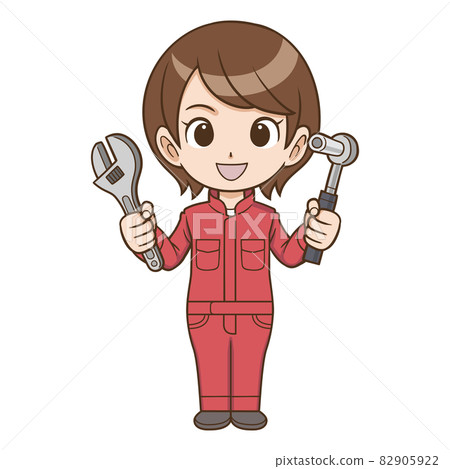 Female mechanic with tools Female mechanic with tools 82905922