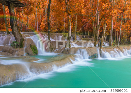 wonder Tad Sae Waterfalls at Luang prabang, Laos. Waterfall in rain forest. wonder Tad Sae Waterfalls at Luang prabang, Laos. Waterfall in rain forest. 82906001
