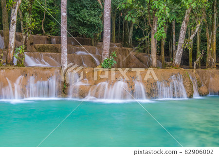 wonder Tad Sae Waterfalls at Luang prabang, Laos. Waterfall in rain forest. wonder Tad Sae Waterfalls at Luang prabang, Laos. Waterfall in rain forest. 82906002